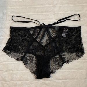 Torrid Black Lace Mesh Strappy Cheeky Panty